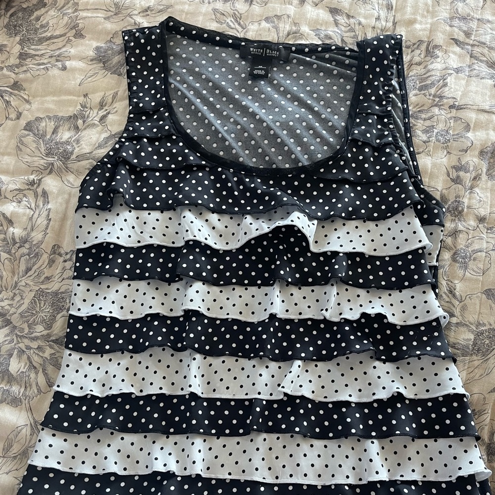 White House black market top polka dot